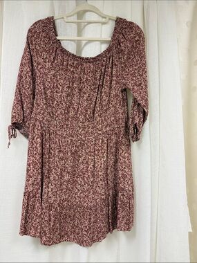 American Eagle Outfitters Mauve Floral Peasant Tunic